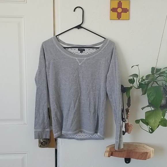 Gray long sleeves skull sweatshirt top - Picture 4 of 7